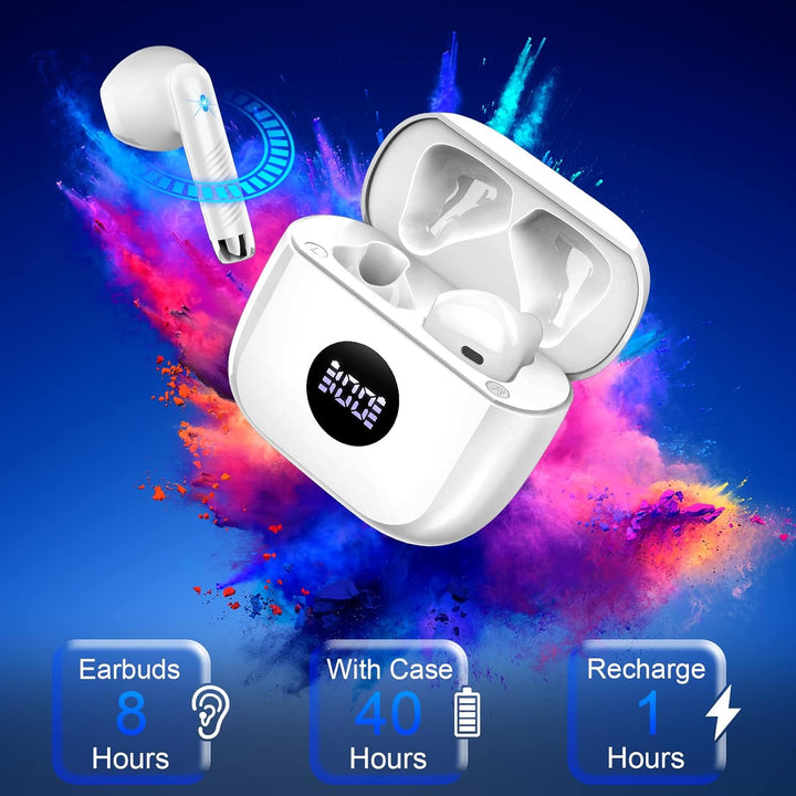 Kopfhörer Kabellos Bluetooth 5.4, Bluetooth Kopfhörer HiFi Stereo mit 4 ENC Noise Cancelling Mic, 40