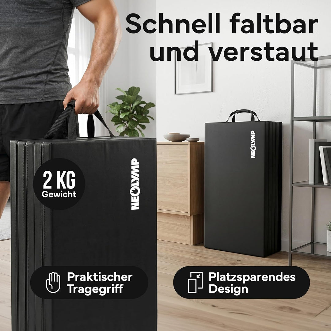 NEOLYMP Turnmatte klappbar - Faltbare Gymnastikmatte für Zuhause - Dicke Fitnessmatte für Kampfsport