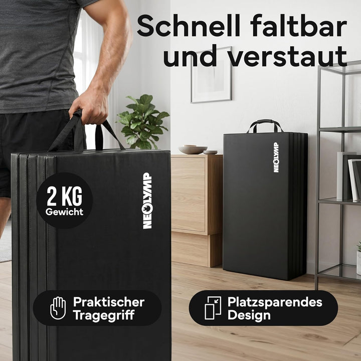 NEOLYMP Turnmatte klappbar - Faltbare Gymnastikmatte für Zuhause - Dicke Fitnessmatte für Kampfsport