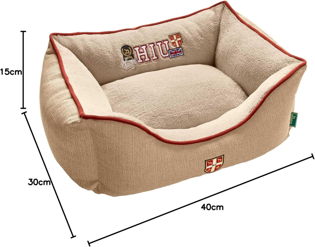 HUNTER Universtity Hundesofa, College-Style, Wendekissen, Plüschbesatz, 60 x 40 cm, beige beige 60 x