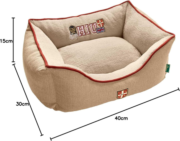 HUNTER Universtity Hundesofa, College-Style, Wendekissen, Plüschbesatz, 60 x 40 cm, beige beige 60 x