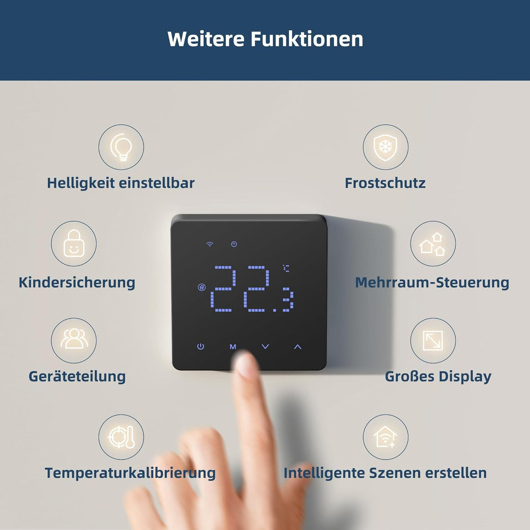 Beok Fussbodenheizung Thermostat Digital Für Elektrische Fussbodenheizung Smart WiFi Raumthermostat