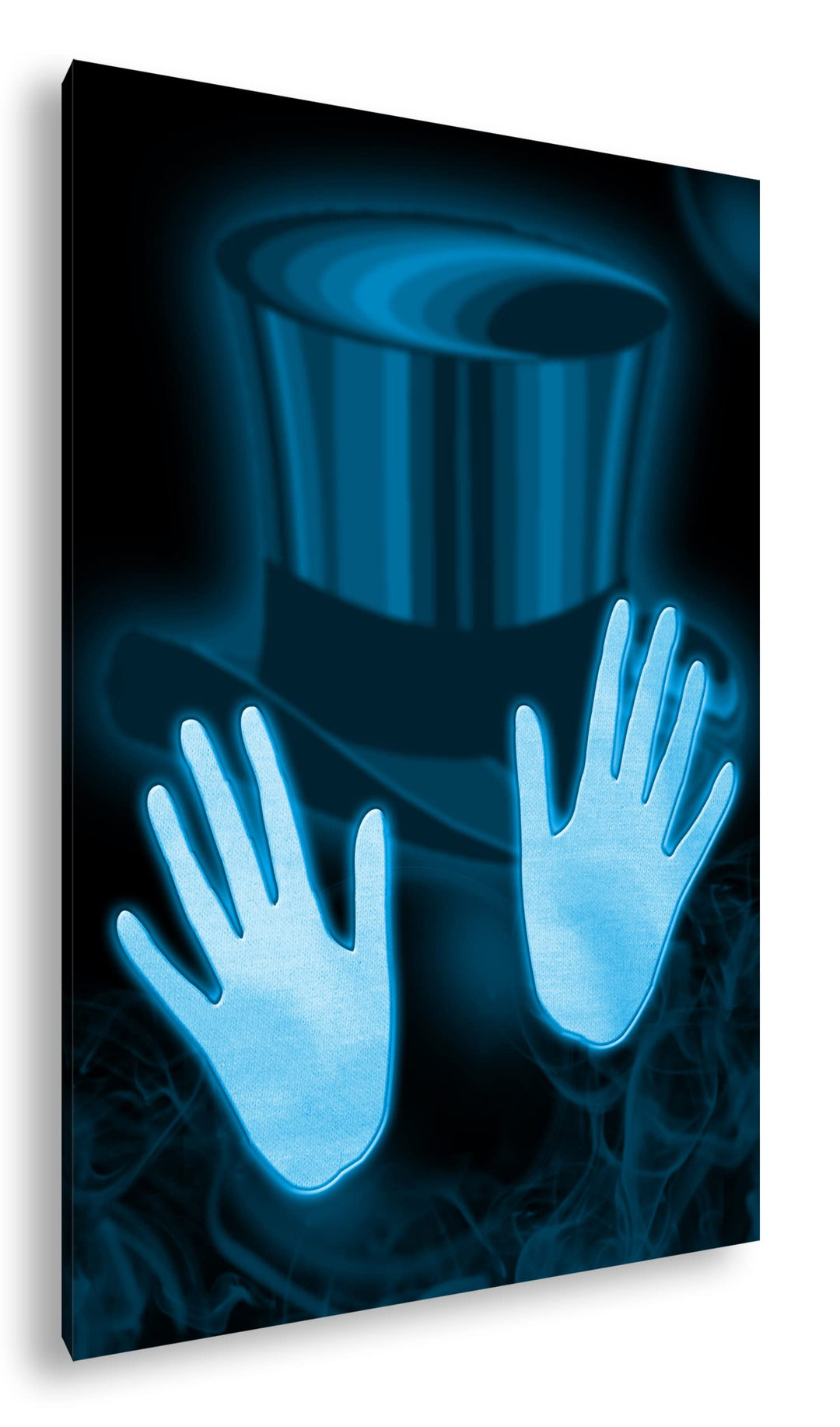 deyoli Zauberzylinder Format: 100x70 Effekt: Monocrome Blau als Leinwand, Motiv fertig gerahmt auf E