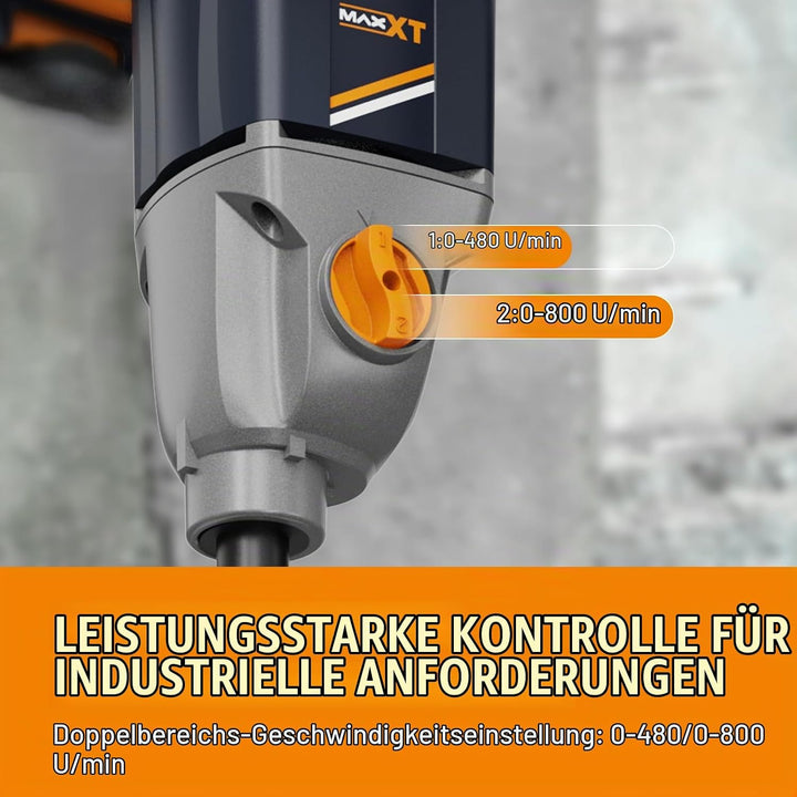 MAXXT 1400W Rührwerk mit 2-Gang-Getriebe &amp; Sanftanlauf | M14 Rühreraufnahme | Dauerleistungsmotor |