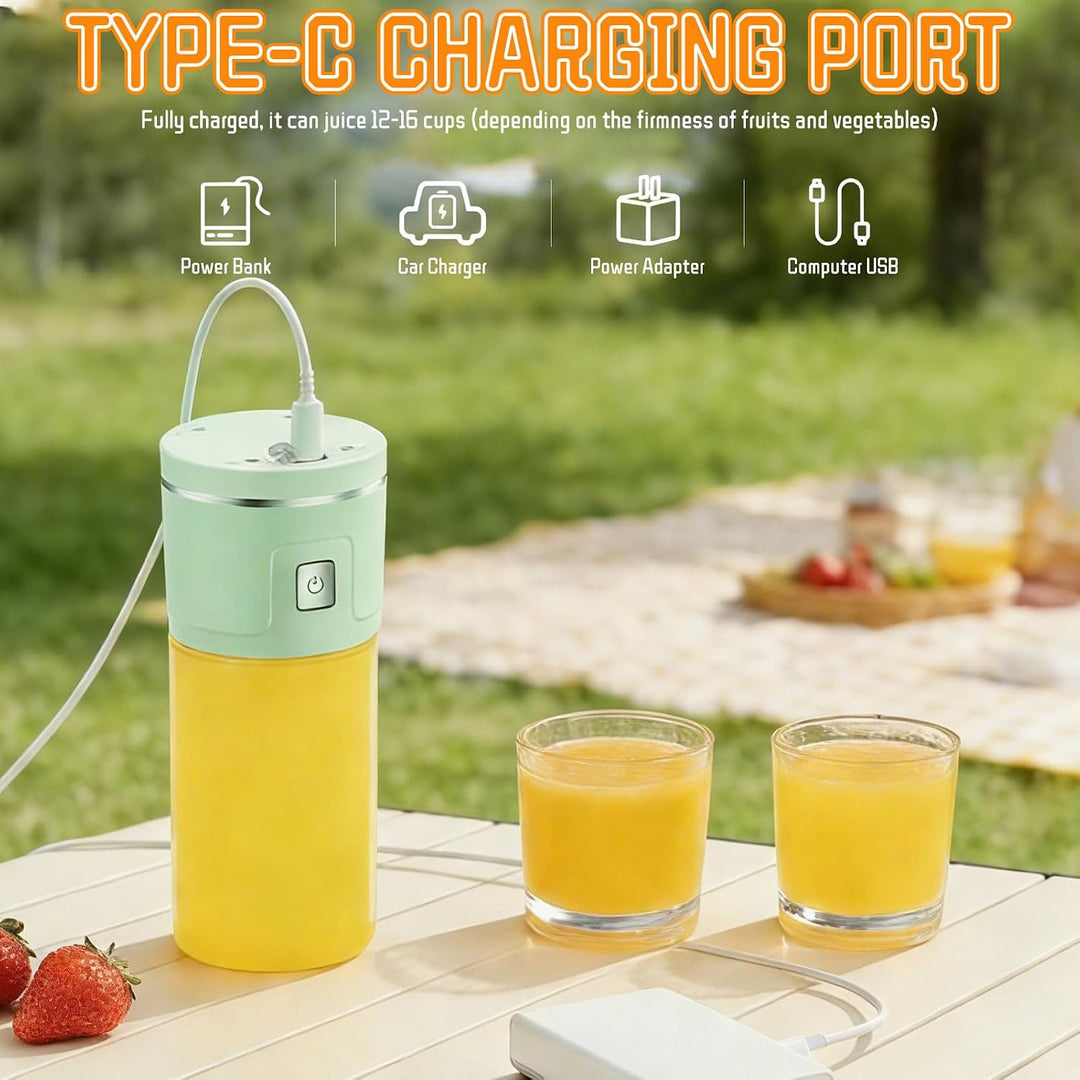 Fresh Juice Tragbarer Mixer,Smoothie Maker to go mit Trinkbecher,450ml Juice Mixer Shaker Blender Fl