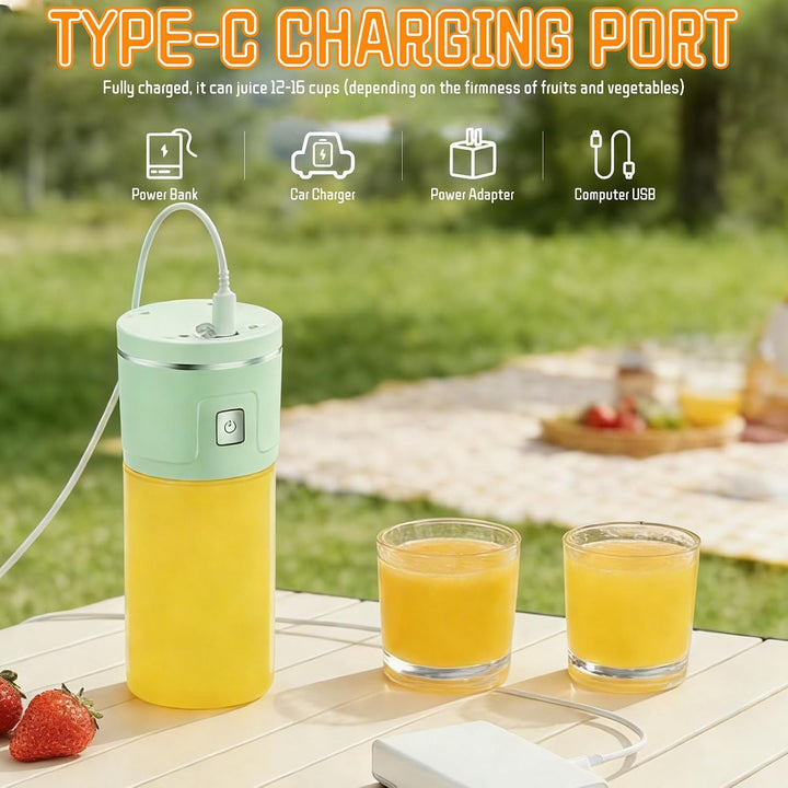 Fresh Juice Tragbarer Mixer,Smoothie Maker to go mit Trinkbecher,450ml Juice Mixer Shaker Blender Fl