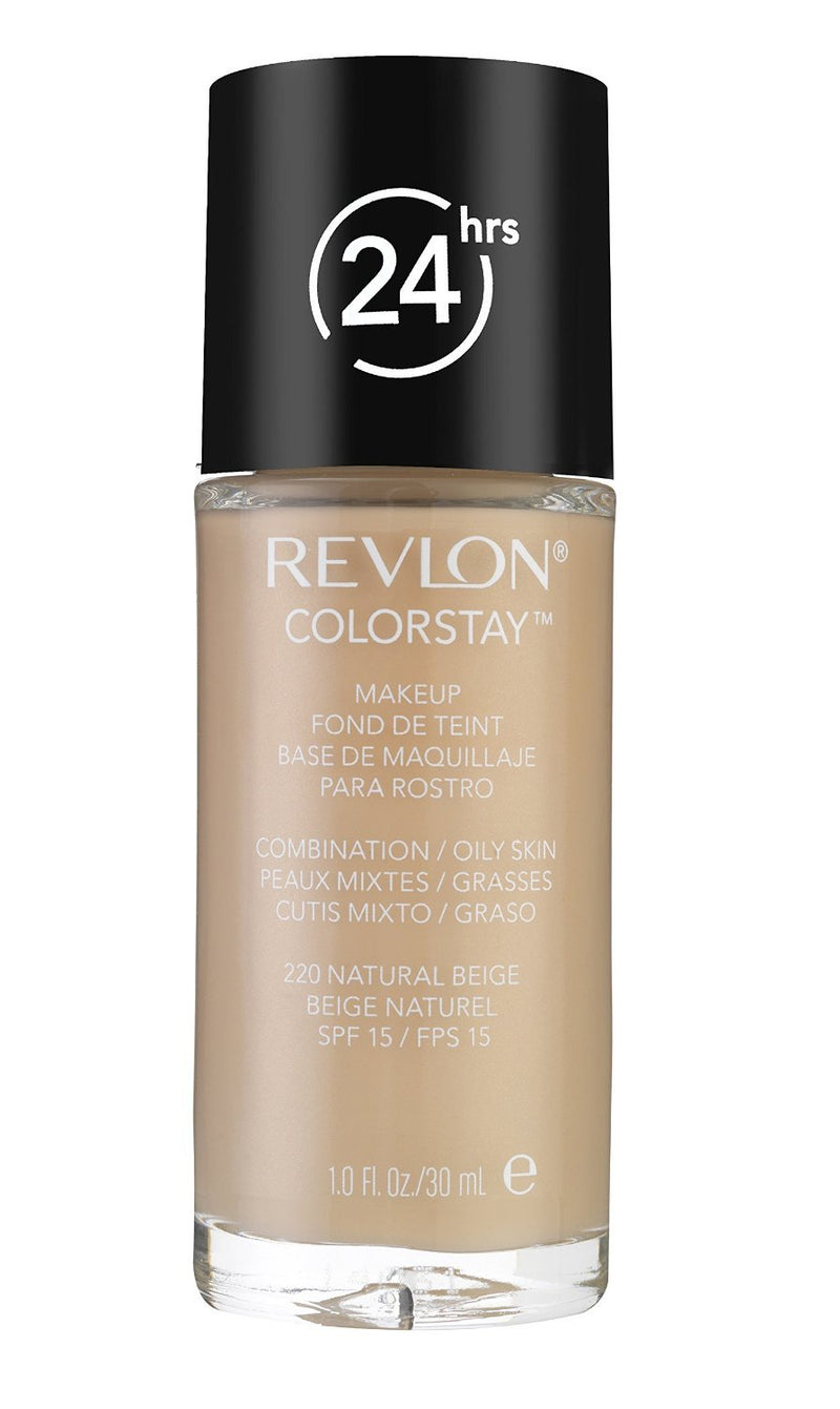 2 x REVLON ColorStay makeup combination/oily skin 30ml - 220 Natural Beige Beige 2x 30ml, Beige 2x 3