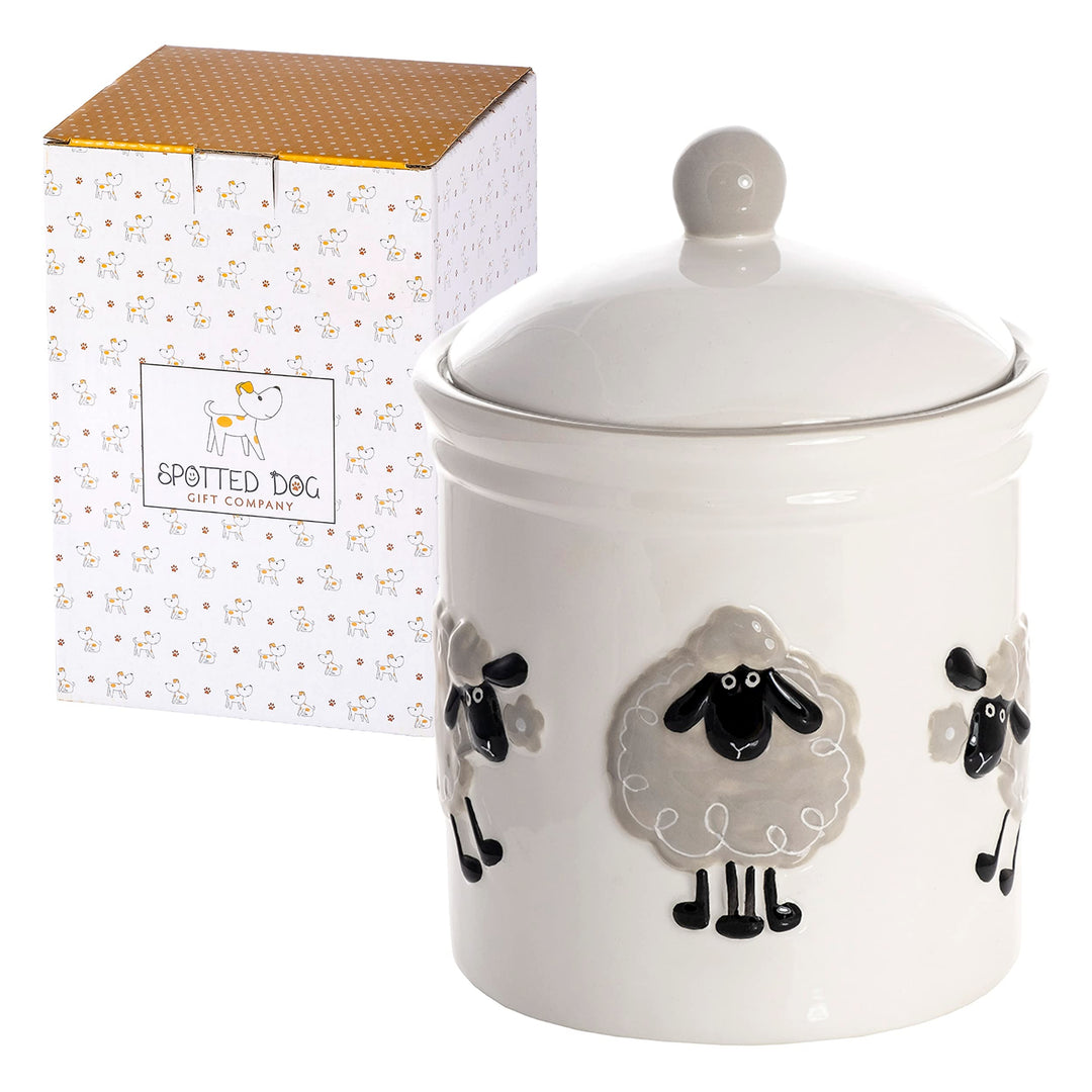 SPOTTED DOG GIFT COMPANY Keksdose Keramik mit Deckel Luftdicht - Grosser Vorratsdose Vorratsbehälter