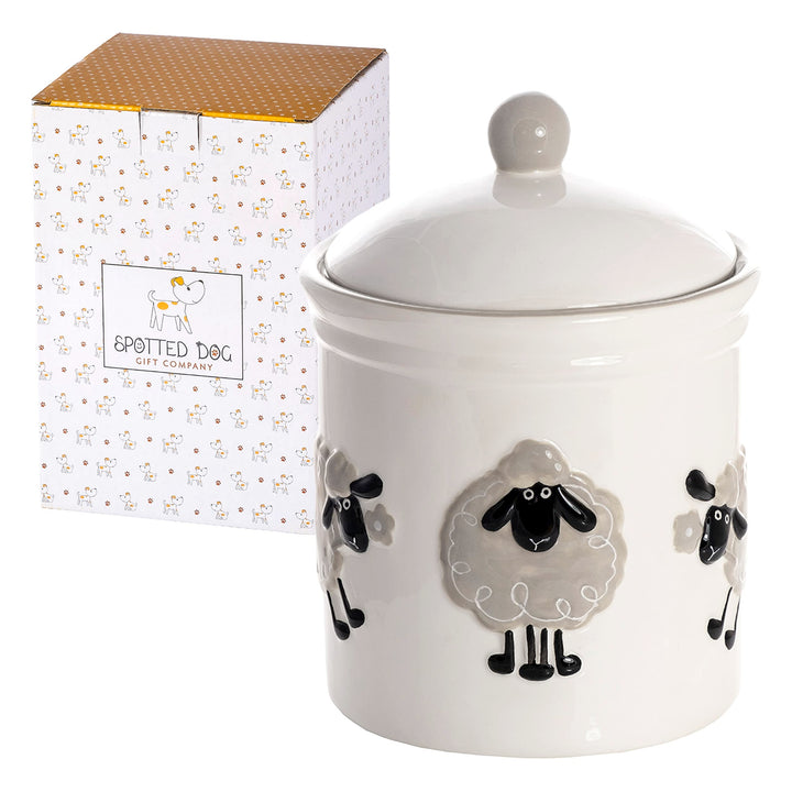 SPOTTED DOG GIFT COMPANY Keksdose Keramik mit Deckel Luftdicht - Grosser Vorratsdose Vorratsbehälter