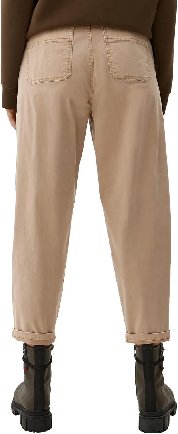 s.Oliver Damen Loose: Hose mit Barrel leg 38 Braun, 38 Braun