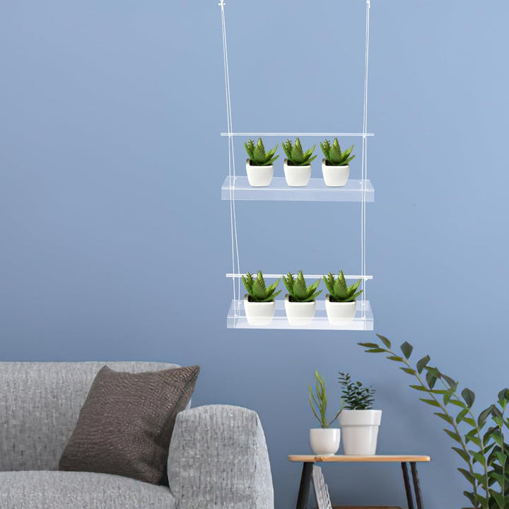 Toddmomy Blumentopf Hoch 1 Stück 2-stufige Durchsichtige Pflanzenregale Hängende Acryl-pflanzenregal