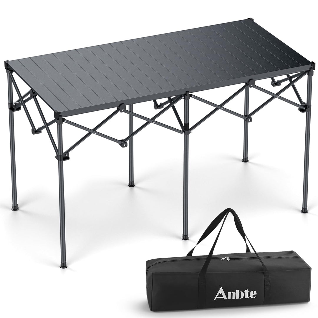 Anbte Campingtisch Grilltisch 122x60x74cm(LxBxH) Übergrösse Alu Rolltisch X-Frame Design Klapptisch