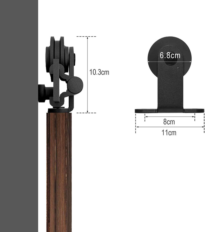 LTIYITL 121CM(4FT) Schiebetürbeschlag Set Schiebetürsystem Laufschiene für Schiebetür Hängeschiene f