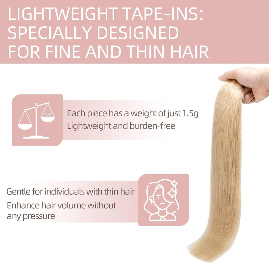 Silk-co Tape in Extensions Echthaar 20stk, leicht Version Tape Extensions Echthaar, Remy Haarextensi