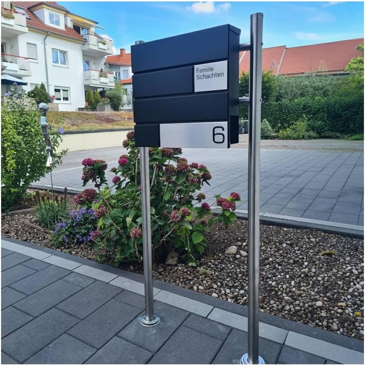 Metzler Briefkasten in schwarz Modell G - Pulverbeschichtung in RAL 9005 Feinstruktur Matt - Postkas