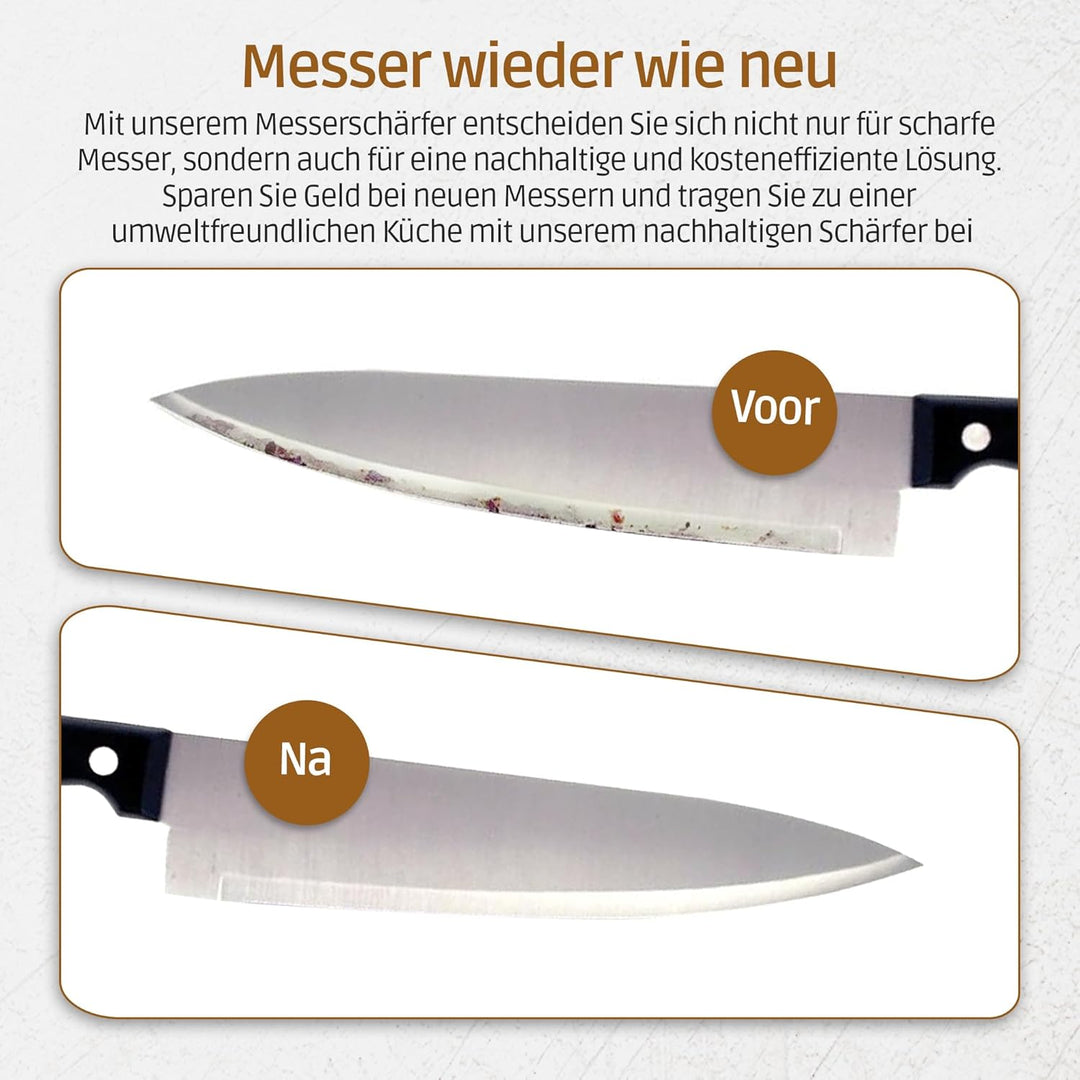 Olvy Elektrischer Messerschleifer, Profi-Diamant-Messerschärfer, Grob- und Feinschliff, Schnelle, Ra