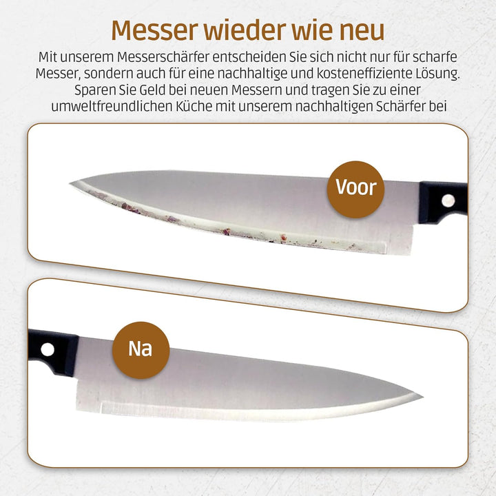Olvy Elektrischer Messerschleifer, Profi-Diamant-Messerschärfer, Grob- und Feinschliff, Schnelle, Ra