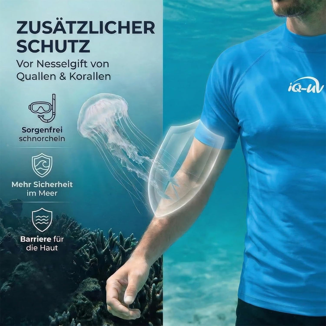 iQ-UV Shirt Herren Slim Fit – UV-Schutz Rashguard für Wassersport – Schwimmshirt für Herren aus recy