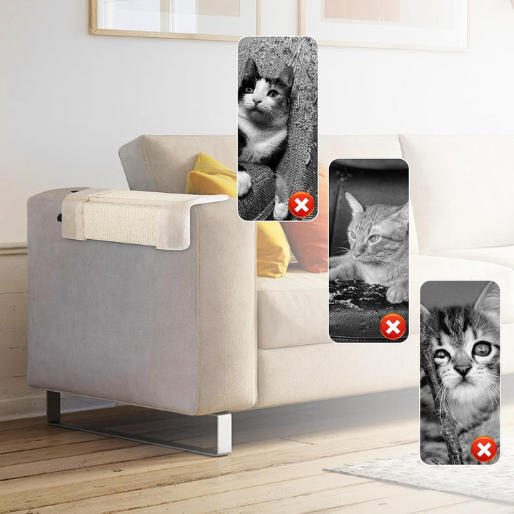 Katzenkratzmatte Kratzbrett aus Sisal und Massivholz – langlebige Kratzmatte für Katzen, Robustes Kr