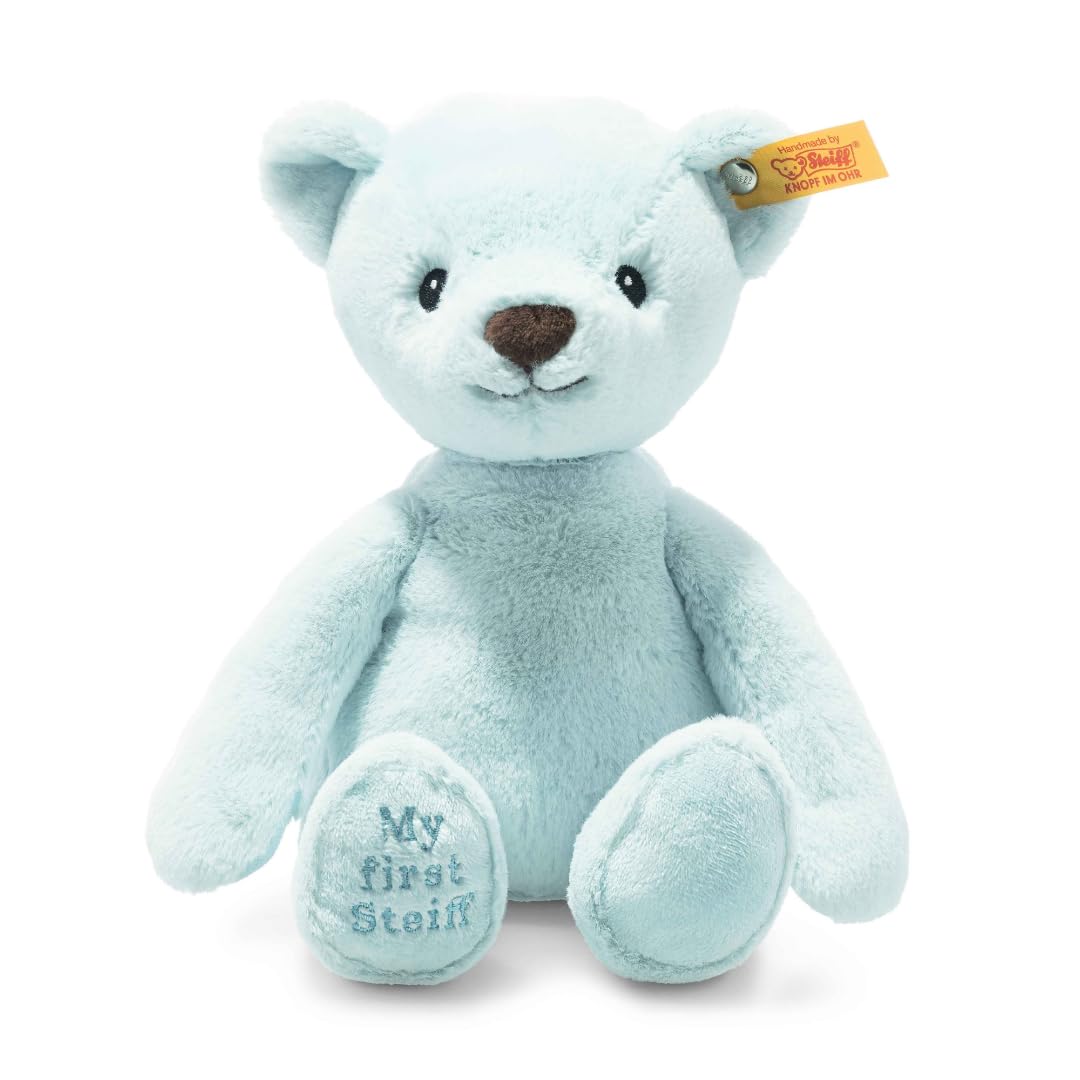 Steiff 242144 Soft Cuddly Friends My First Teddybär - 26 cm - Kuscheltier für Babys - hellblau (2421
