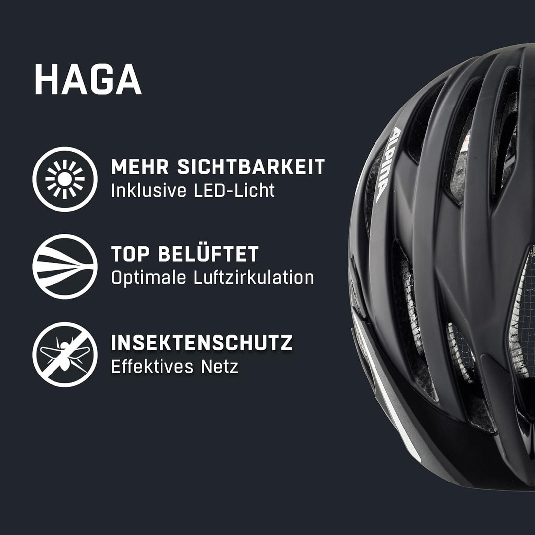 ALPINA HAGA - Stossabsorbierender, Sicherer & Optimal Anpassbarer Urban Fahrradhelm Mit Integriertem