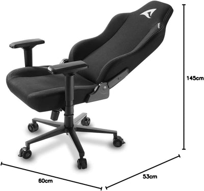 Sharkoon Silla Fabric Negro 160º Skiller SGS40 Gaming Stuhl, Schwarz, mit atmungsaktiven Stoff-Überz