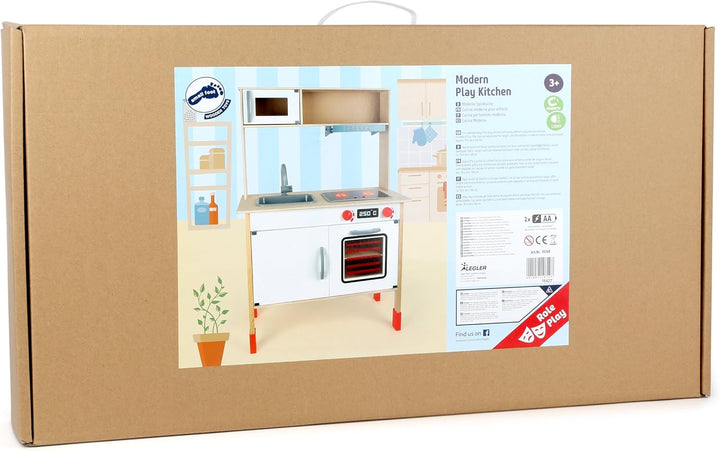 small foot 10749 Kinderküche modern aus Holz mit umfassender Ausstattung, Rollenspielzeug für Kinder