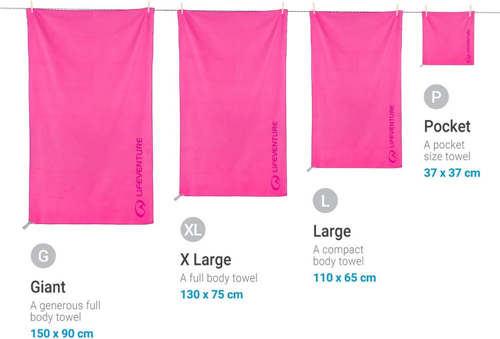 Lifeventure Soft Fibre, Quick Drying, Compact, Beach & Travel Towel, Size Giant, Pink Riesig Blau, R