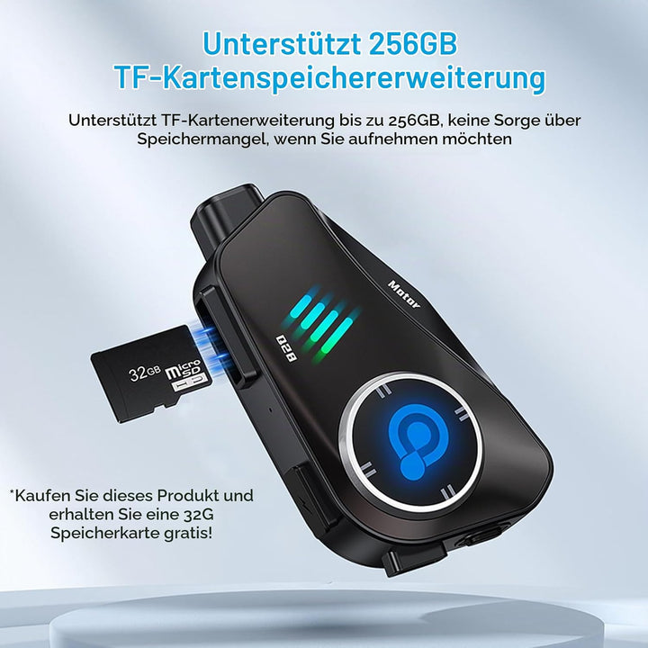Motorrad Helm Headset Bluetooth mit 1080P Kamera Intercom Motorrad Gegensprechanlage Fahrrad Kommuni