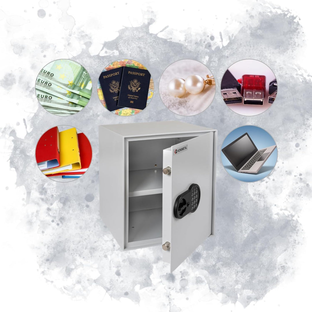 Konsmetall - Tresor für Zuhause Kolibri 2.0 43 T, Safe Tresor Elektronisch, Möbeltresor 43 x 37,1 x