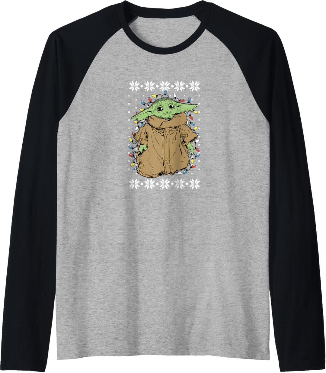Star Wars: The Mandalorian Christmas The Child Lights Raglan