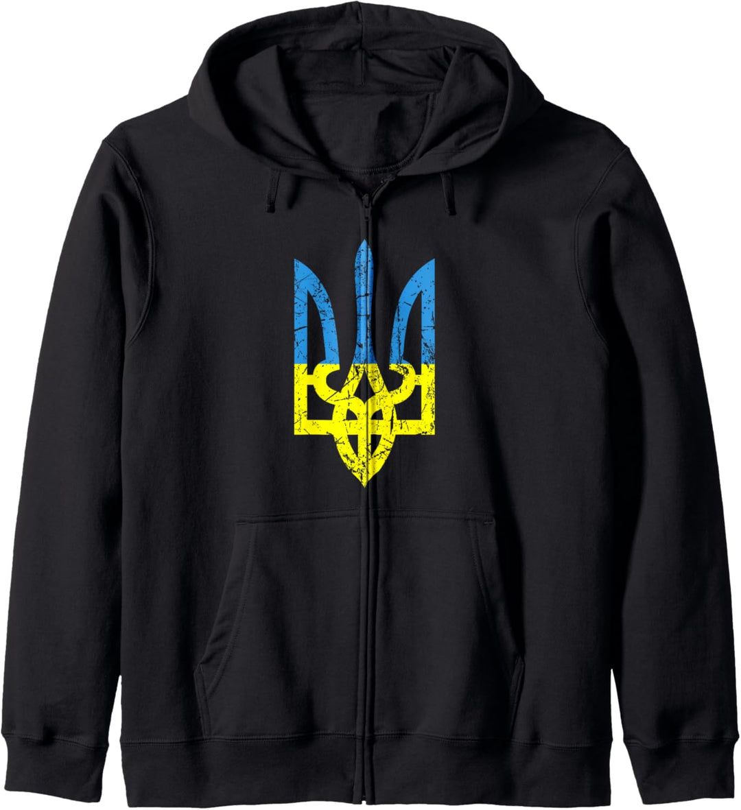 Eine ukrainische Flagge mit Wappen Ukraine Kapuzenjacke