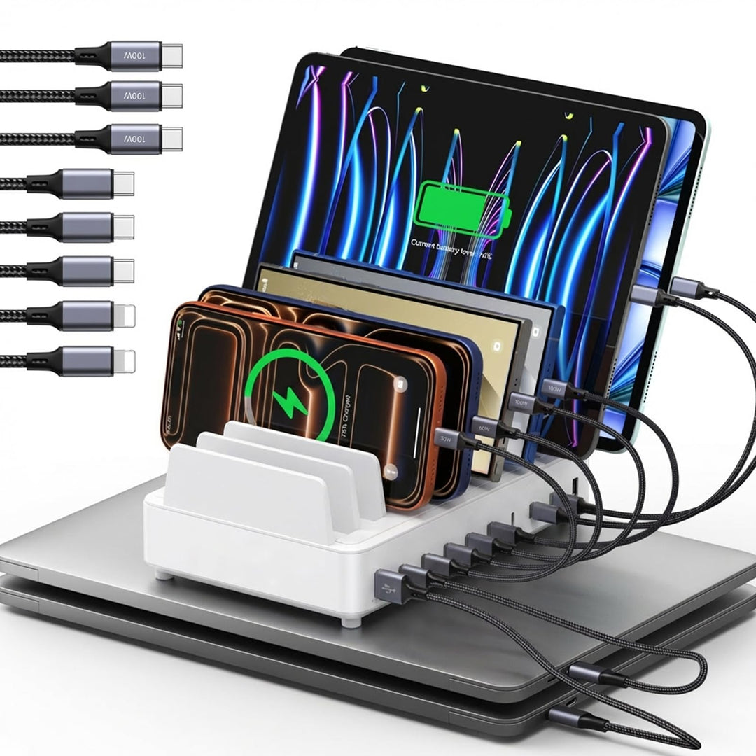 420W Ladestation Mehrere Geräte USB C Charging Station, GaN PD3.0 10 Anschlüsse Handy Ladestation De