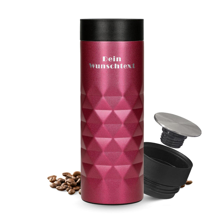 Edelstahl Thermobecher personalisiert – 100% auslaufsicherer & thermoisolierter Kaffeebecher – 450 m