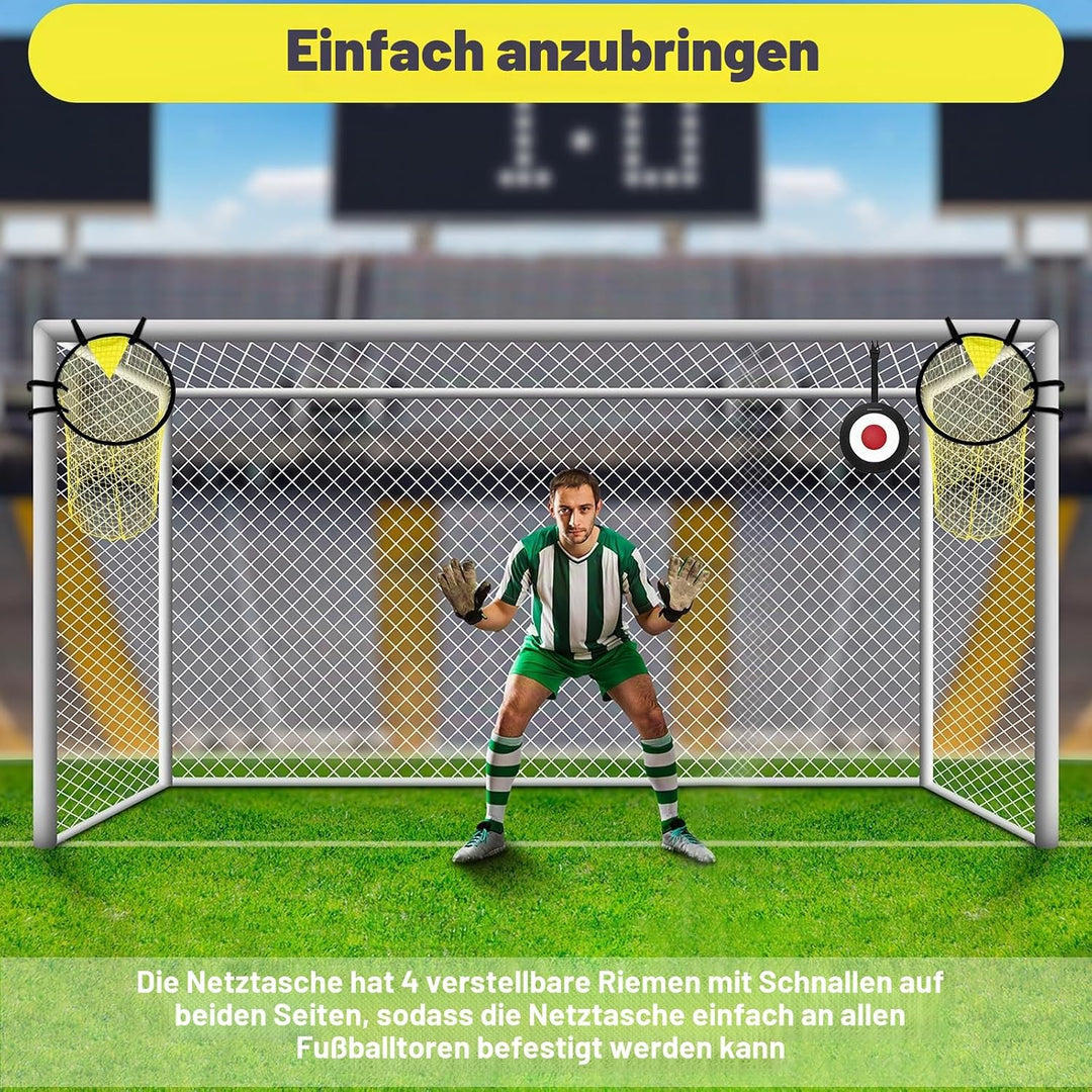 3 Stück Fussballtor Zielnetz mit Rahmen, Fussball Ziel Tasche für Training, Ecke Schiessen Ziele Tra