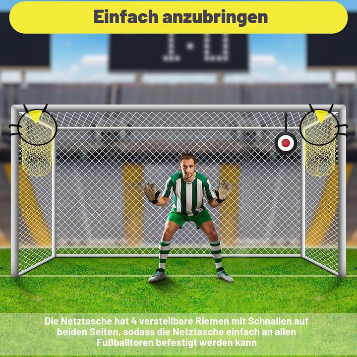3 Stück Fussballtor Zielnetz mit Rahmen, Fussball Ziel Tasche für Training, Ecke Schiessen Ziele Tra