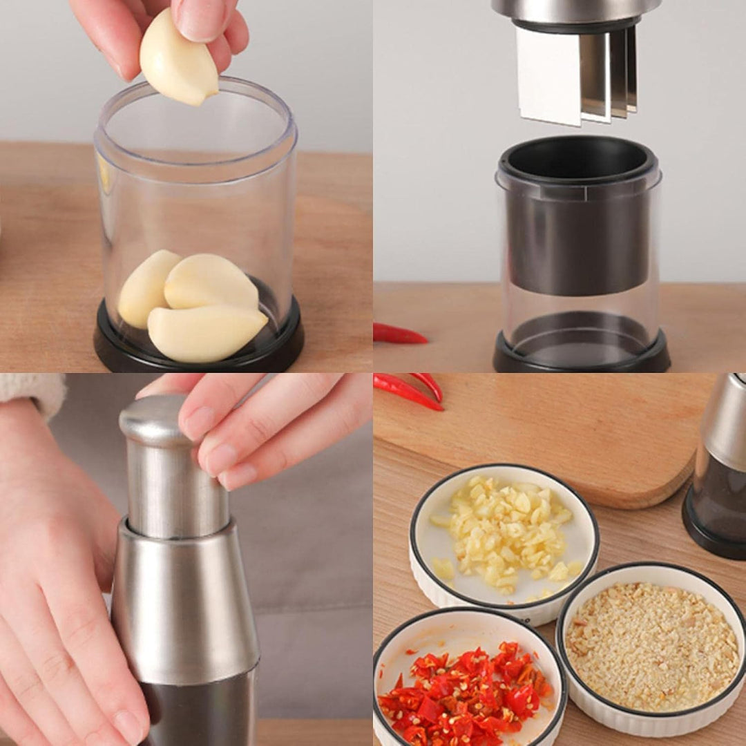 Keptfeet Gepresster Knoblauchhacker,Knoblauchstampfer Aus Edelstahl,Gehackter Knoblauch-Knoblauchbre