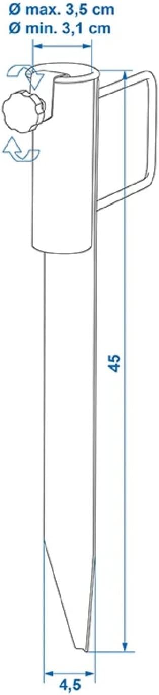 2 STK Bodenhülse Sonnenschirm Wäschespinne 35 mm, 45 cm betonierbar | Rasendorn für Wäschespinne, So