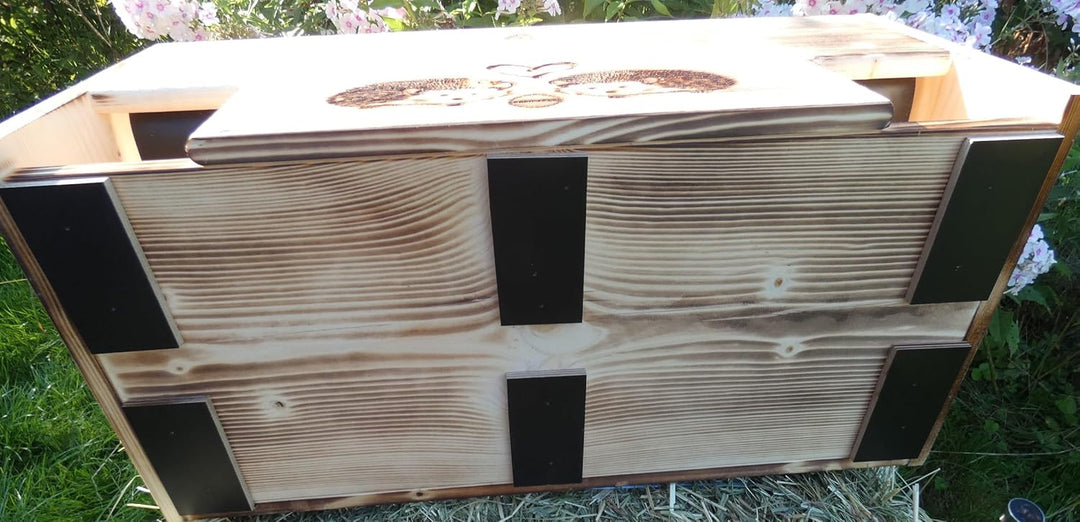 Igelfutterhaus 80cm x 40cm x 32cm Igelhotel 18mm Vollholz Witterungsbeständig Labyrintheingang easyt