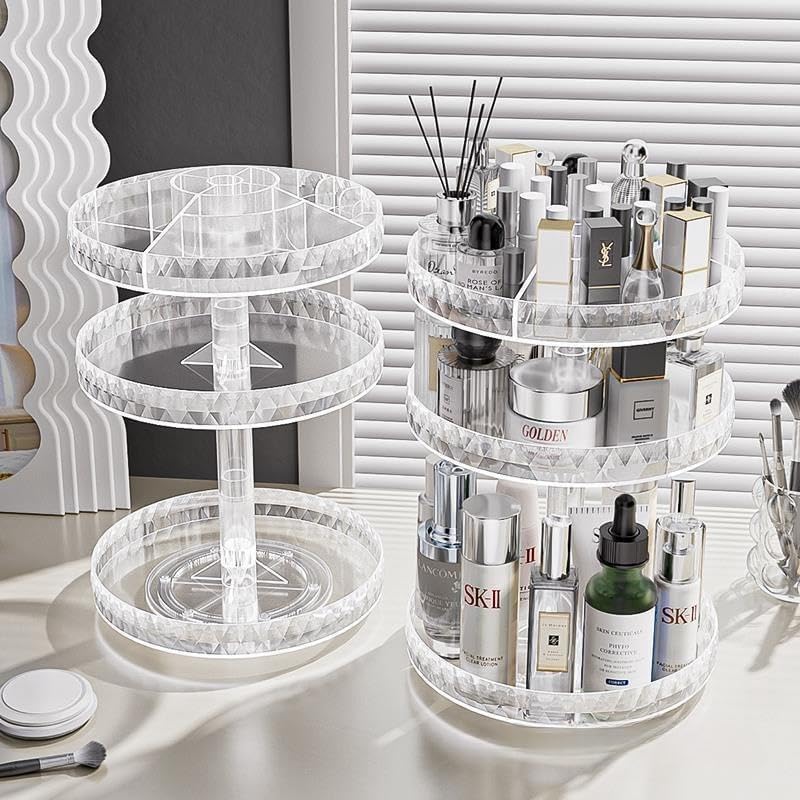 SLHEQING Kosmetik Organizer 360 Grad Drehbarer Multifunktionale Make up Aufbewahrungsbox Einstellbar