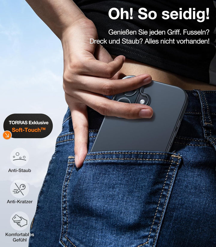 TORRAS Ultra Dünn für iPhone 16 Hülle für MagSafe [Nr. 1 Magnetkraft] Handyhülle iPhone 16 Stossfest