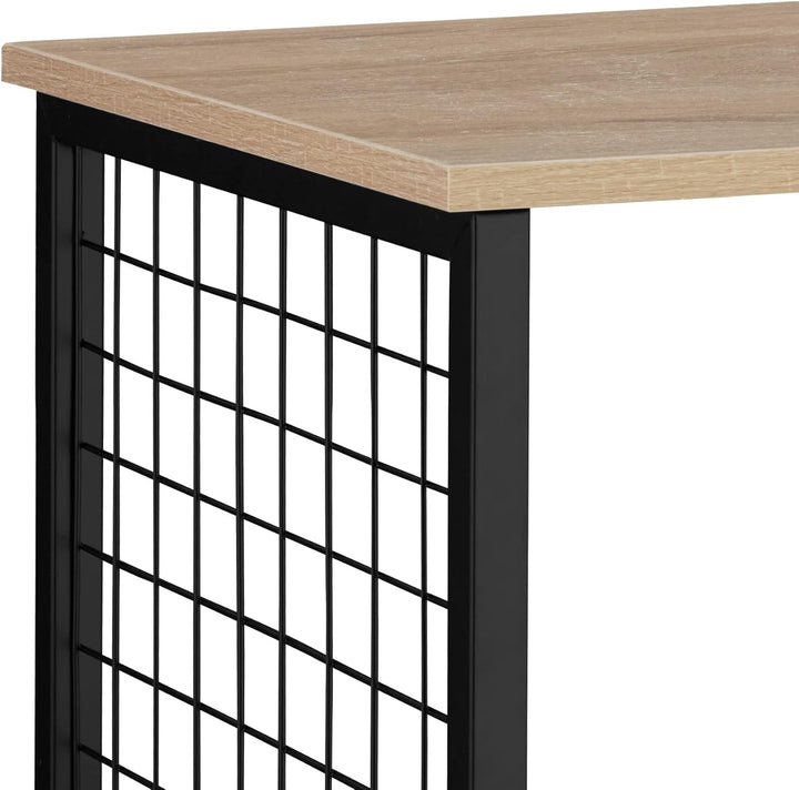 tectake Beistelltisch mit 2 Ablagen und Rollen, Nachttisch im Industrie-Design, 40 x 40 x 48 cm, für