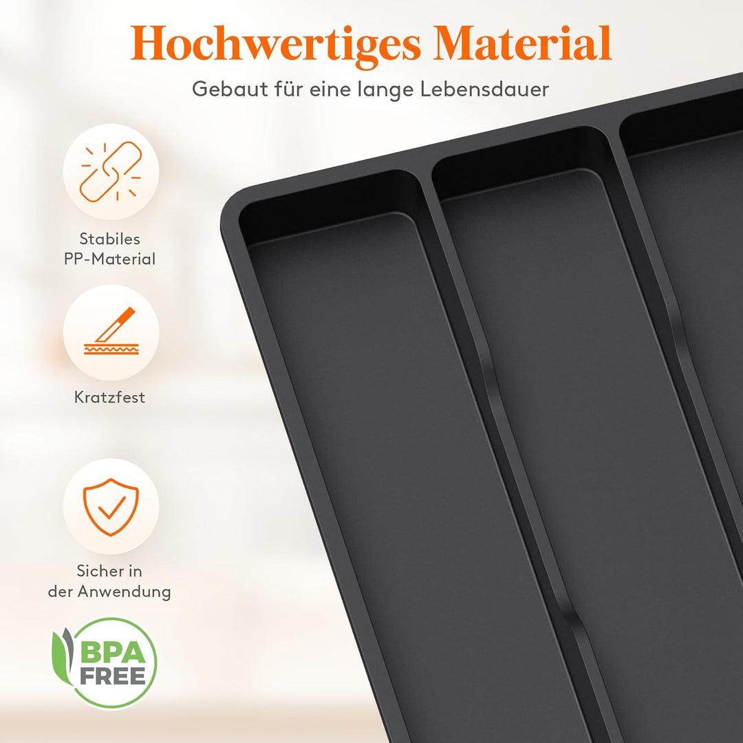 Lifewit Besteckkasten für Schubladen, Küchenutensilienhalter erweiterbar auf 43,9 cm, Schubladen Org