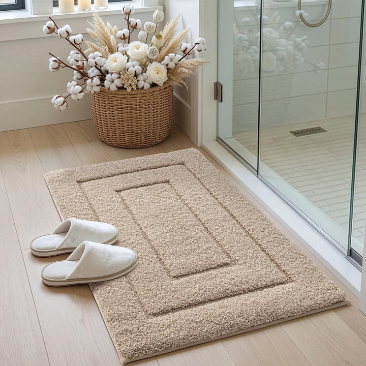 DEXI Badematte rutschfeste Set 50 x 80 cm, 2er Pack weicher Mikrofaser Badezimmerteppich, saugfähige