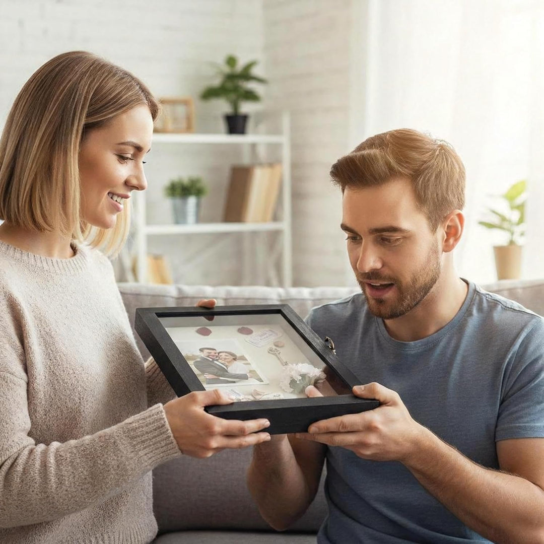 TJ.MOREE Blumen Grosse Schattenbox Vitrine Rahmen mit Glasfenstertür Bilderrahmen Hochzeitsstrauss E