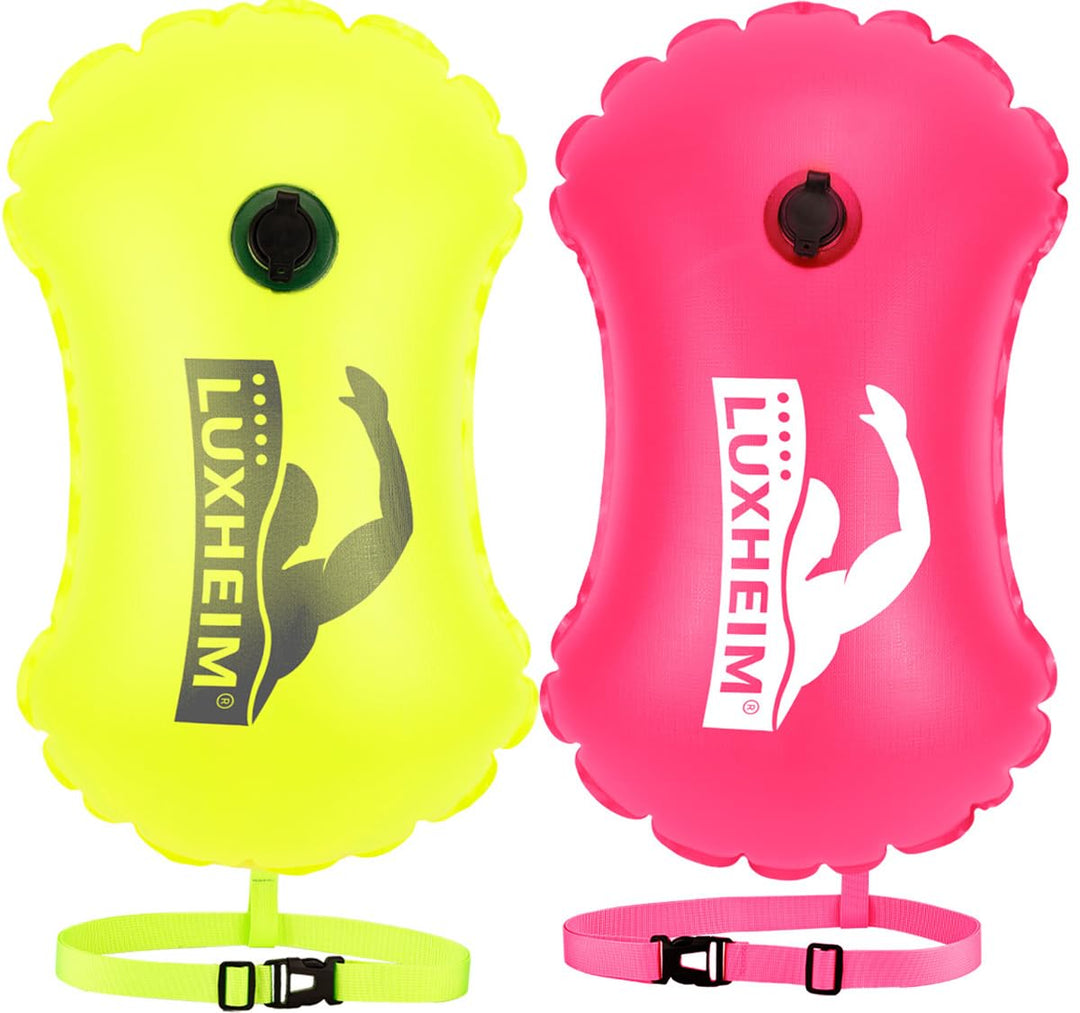 2 Pack Schwimmen Boje Schleppschwimmer für Open Water Schwimmen gut sichtbar Schwimmer Dry Bag wasse