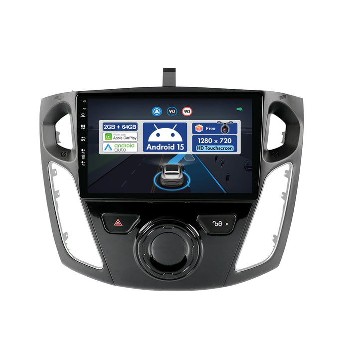 9 Zoll Autoradio für Ford Focus (2012-2017) GPS Navigation - Wireless CarPlay Android Auto - Rückfah