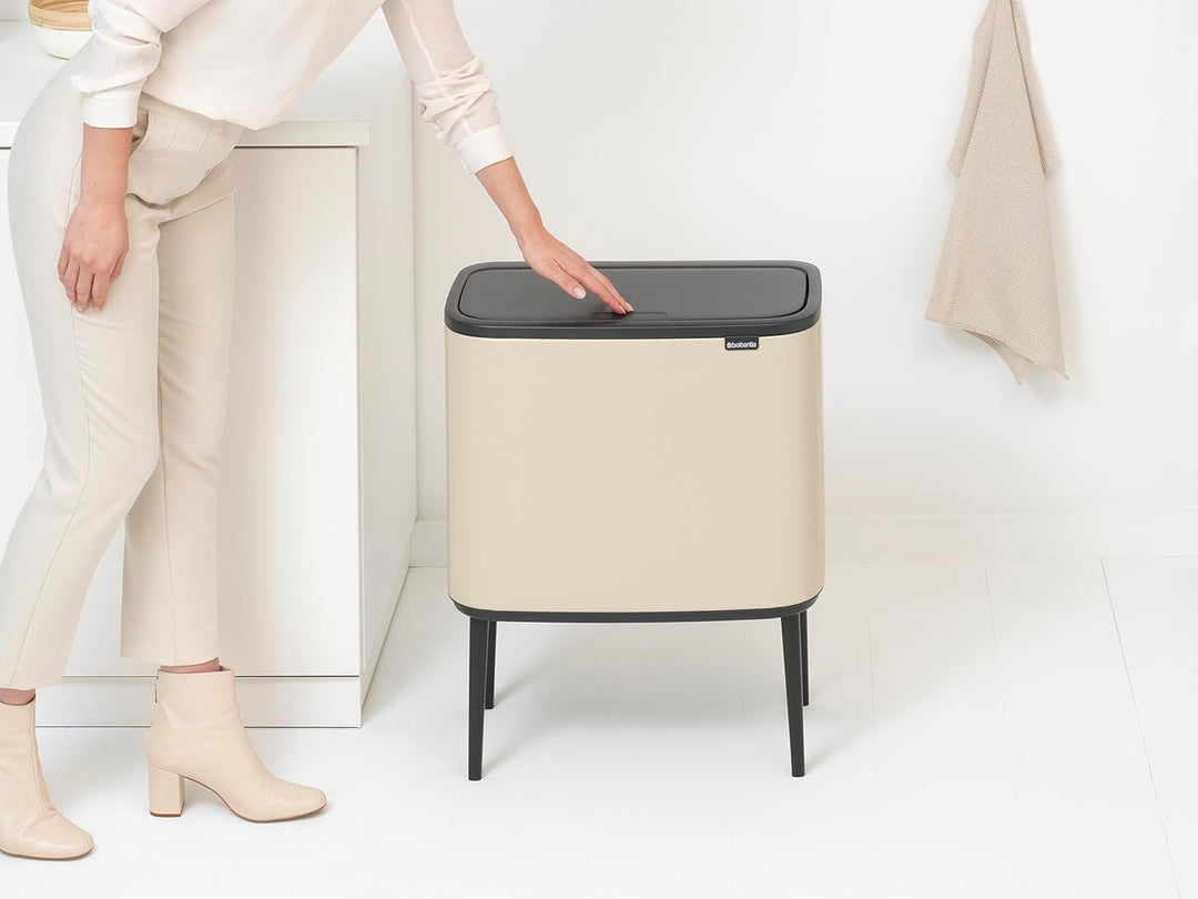 Brabantia - Bo Touch Bin 3x11L - Grosser Mülleimer für die Küche - Soft-Touch-Öffnung - Entnehmbarer