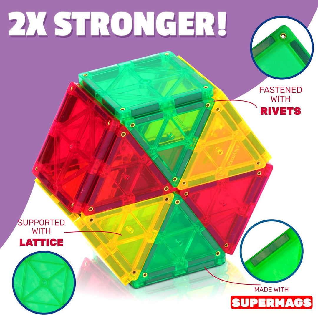 Playmags Magnetischer Baukasten (36 Stück Magnetic Fliesen Gebäude Set)