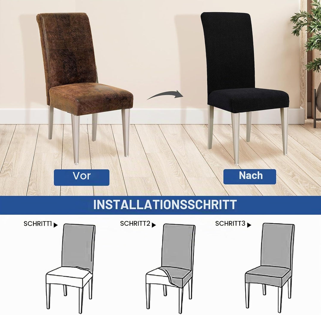 Ystyle Stretch Stuhlhussen 2er Set, Stuhlbezug Elastisch Abnehmbarer Waschbarer, Universal Hussen Fü